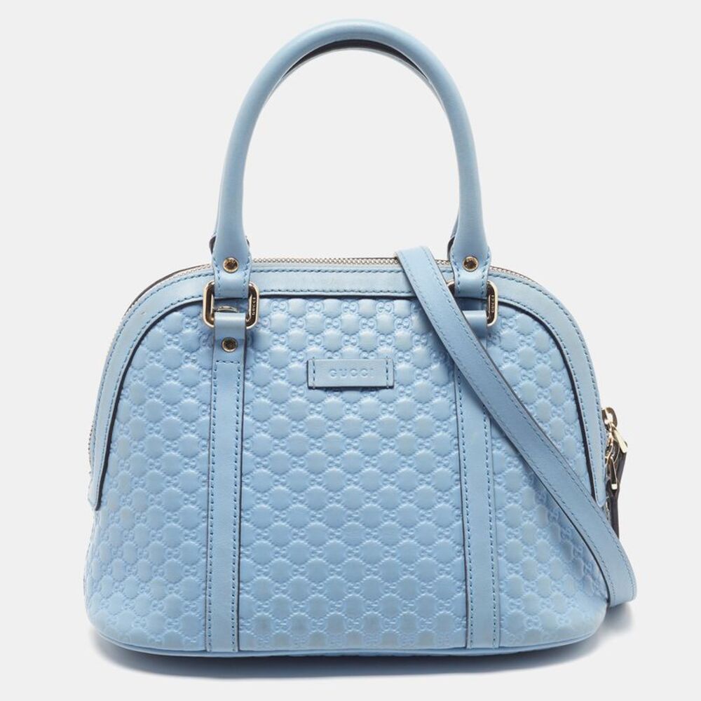 Gucci Nice Dome Mini Light Blue Microguccissima Leather Bag